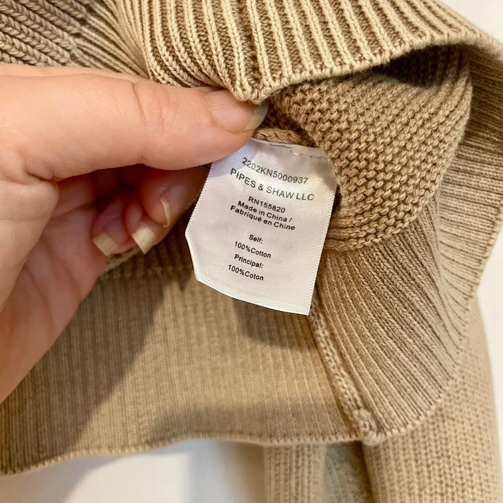 Veronica Beard Ursina Sweater Hoodie Pullover Sweatshirt Cream 100% Cotton Knit - Picture 9 of 16